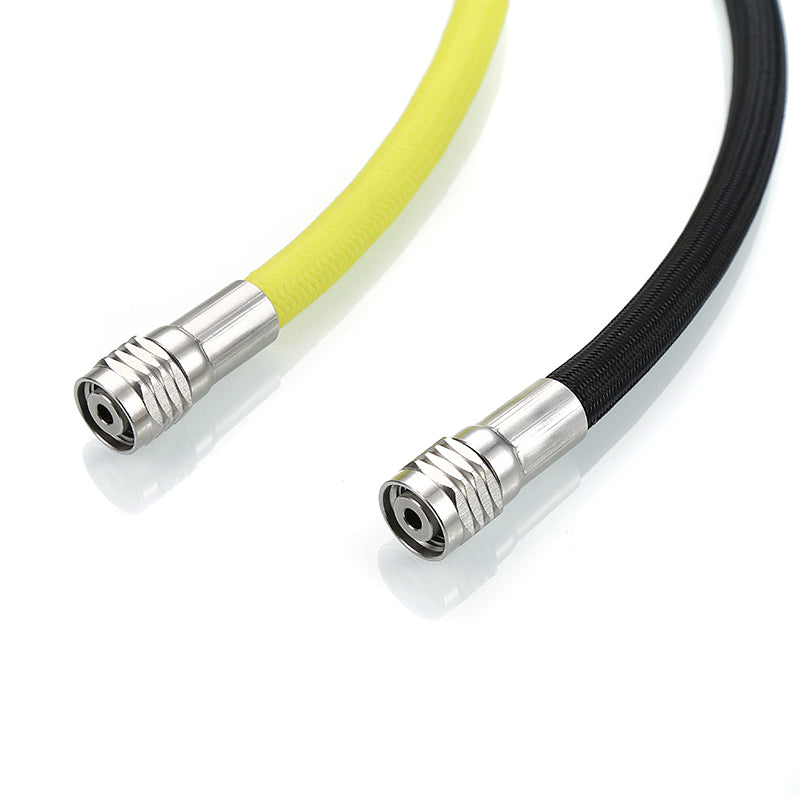L.P. (Low Pressure) Braided Hose with Stainless Steel Fittings: Flame-Resistant, Kink-Free & Suitable for Recreational Scuba, Marine, Fire & Chemical Industries