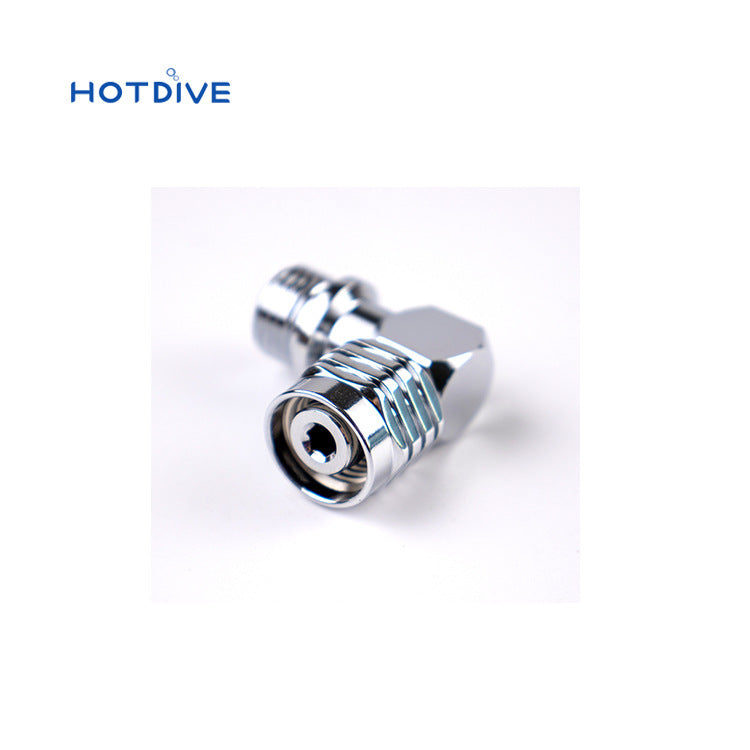 HOTDIVE Scuba Diving BCD Jacket Side Mount Second Stage Adapter - 90° 316 Stainless Steel