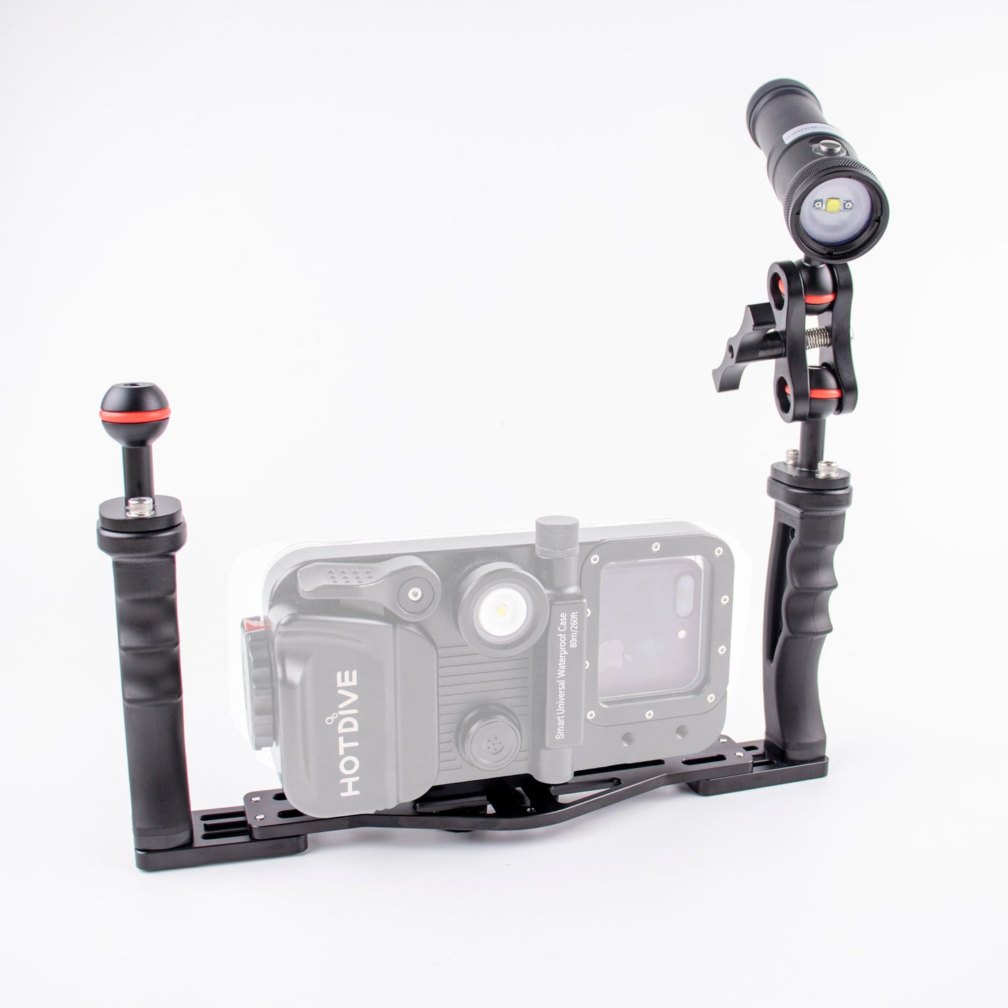 HotDive UW Camera Tray with Video Light and Ball Joint Clamp Set - HotDive Scuba Phone Case Accessories