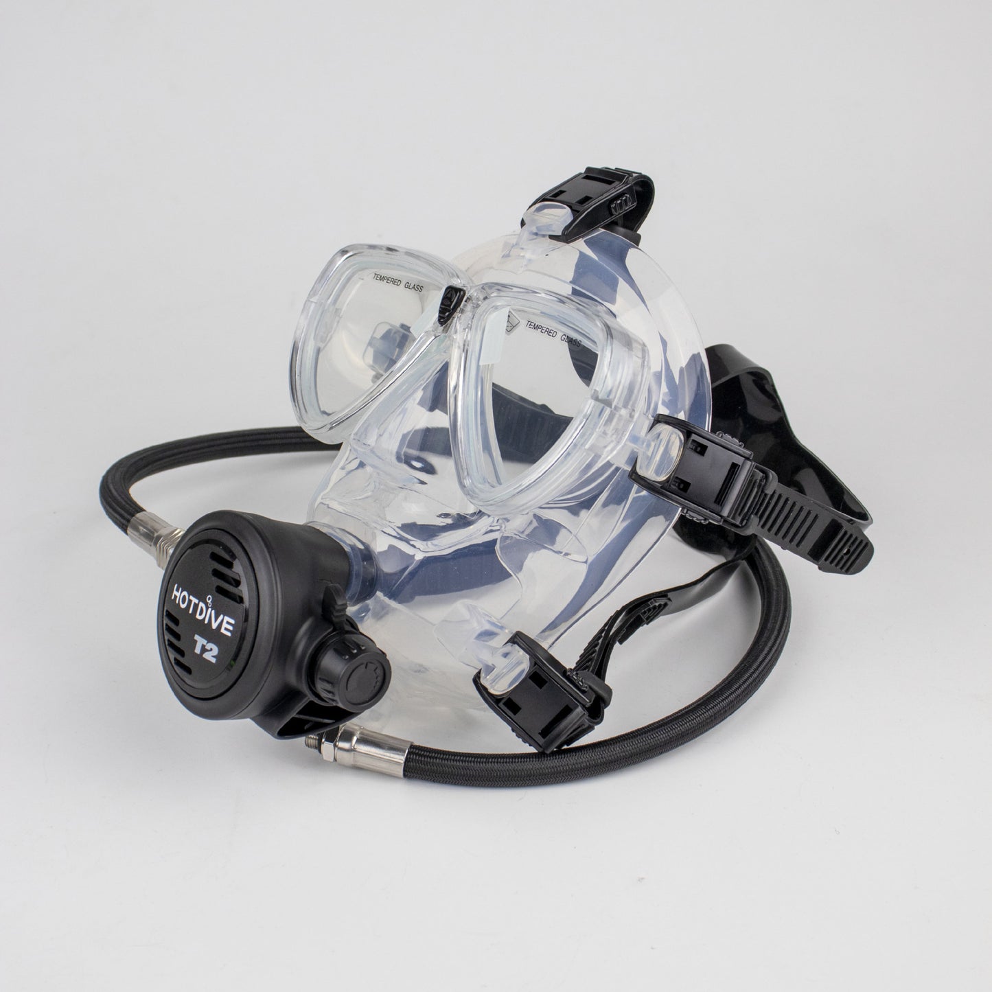 HOTDIVE Silicone Full-Face Diving Helmet with Mask - Underwater Nose Breather