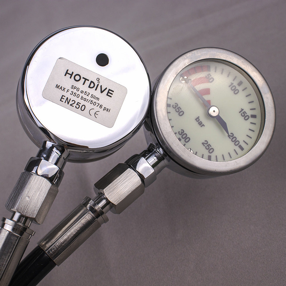 HOTDIVE Metal Pressure Gauge & High-Pressure Hose